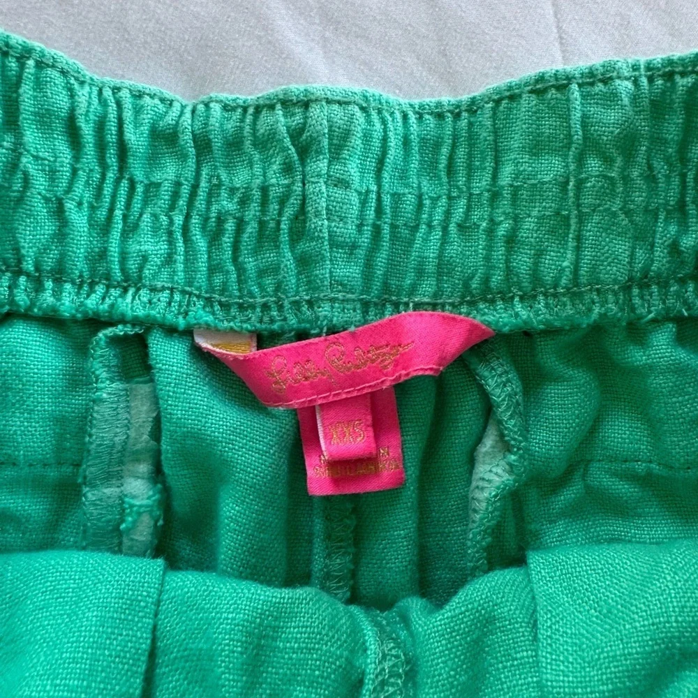 Lilly Pulitzer Green Linen Shorts size XXS (J)